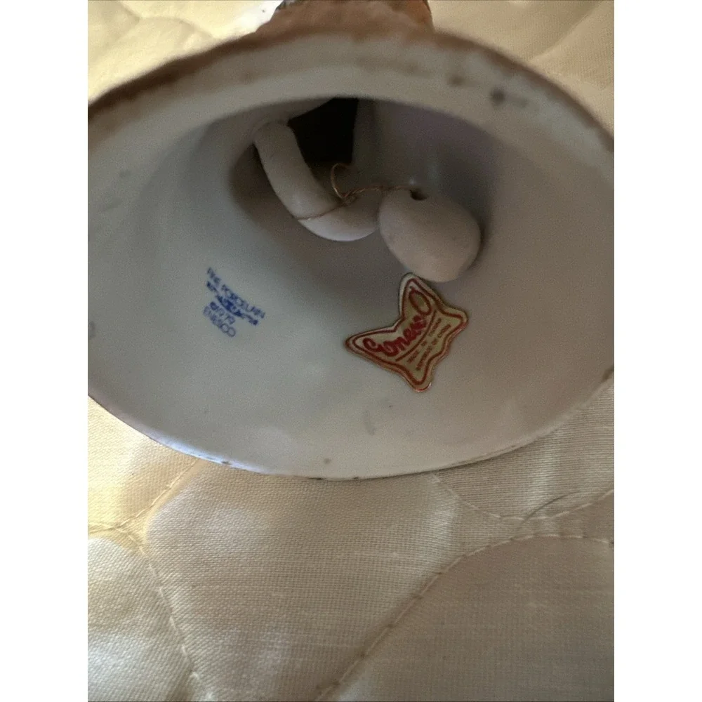 Vintage Enesco Horned Owl Porcelain Bell 1979 4